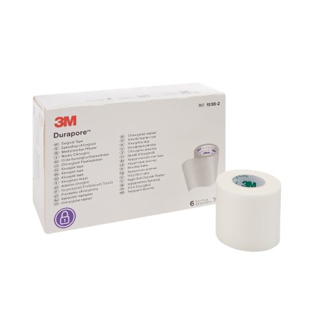Tape Medical 3M™ Durapore™ High Adhesion Silk-Like Cloth 2 Inch X 10 Yard White NonSterile (6/BX 10BX/CS) by Solventum Corporation  ID 1538-2